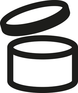 Opened jar outline icon representing product durability and shelf life