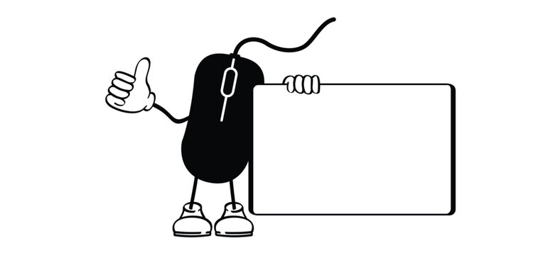Face and computer mouse. Social media network. Mouse with scroll and click optical technology. You can move the cursor accurately on the screen by clicking, scrolling, and dragging. Software navigatio