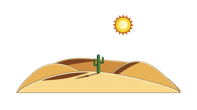 A Solitary Cactus Under the Blazing Desert Sun