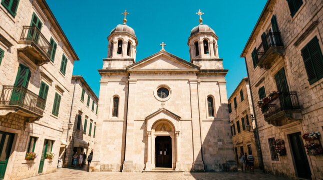 Historic Kotor features the famous Saint Nicholas Church