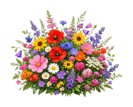 PNG Vibrant floral bouquet arrangement