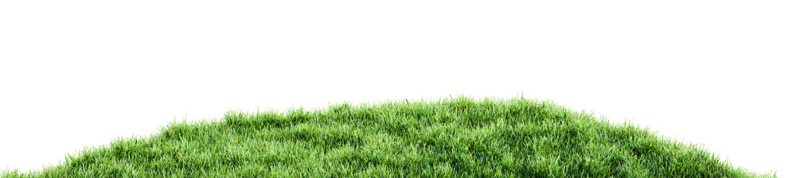 Green grass hill mound isolated on transparent background cutout graphic element