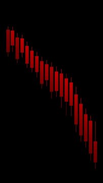 red candles on black background for stock market
