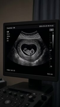 Pregnancy Ultrasound showing a baby