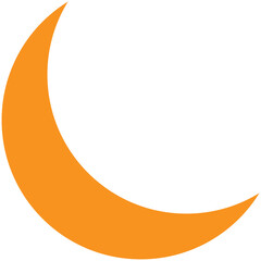 Orange crescent moon icon night symbol vector illustration © Rizwan