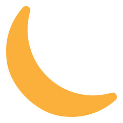 Yellow crescent moon icon night symbol vector illustration © Rizwan