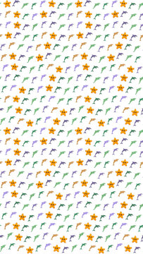 Cartoon starfish and dolphin pattern