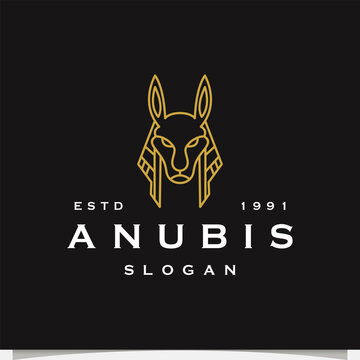 Golden Anubis Head Logo Design Ancient Egyptian Deity Symbol