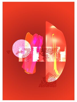 Abstract Gradient Red Orange Dark Glow Geometric Background Poster Template