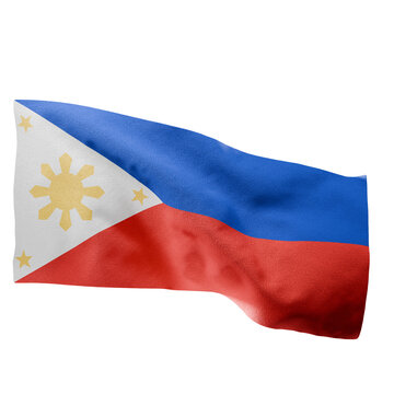 Watawat ng Pilipinas Waving Fabric Philippine Flag 3D Render Gentle Roll