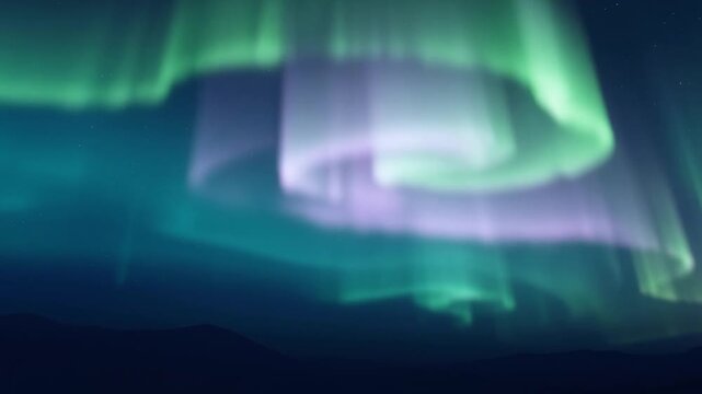 Magical aurora blue green gradient background with ethereal blurred glow and smooth flowing motion, ideal for night, winter and fantasy themes.