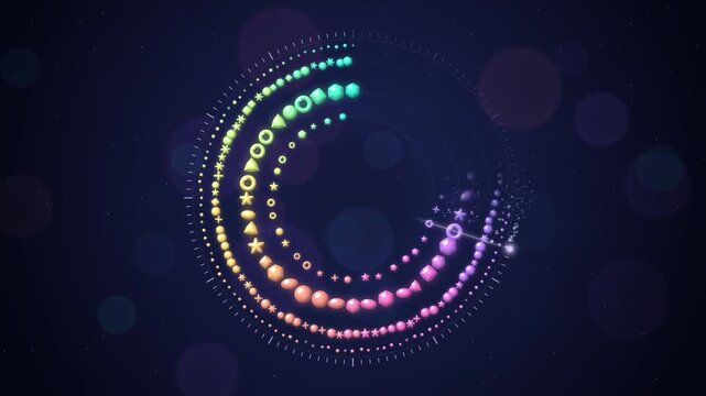 Glowing Glass Gem Countdown Ring Timer, 10 Second Quiz Timer Background, No Numbers, Copy Space