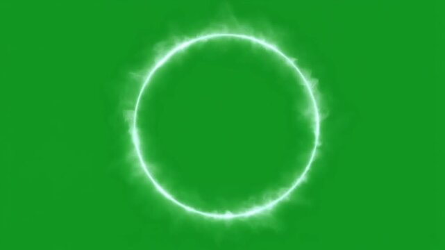 Cosmic Mist Ring Orbiting Invisible Circular Path on Chroma Green