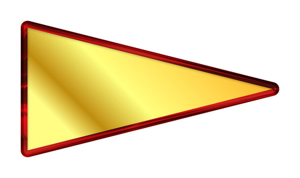Gold pennant flag with red metallic border
