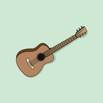 guitar brown vector