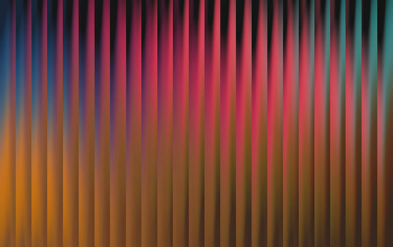 Vertical gradient stripes with blended colors of magenta, orange, blue, and dark shadows