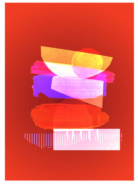 Abstract Gradient Red Orange Dark Glow Geometric Background Poster Template