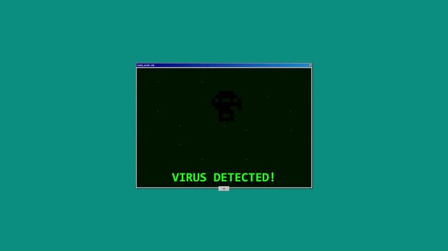 Computer Virus Detected Warning Message Pop-up