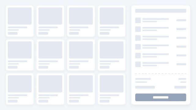 Website loading animation with skeleton UI elements
