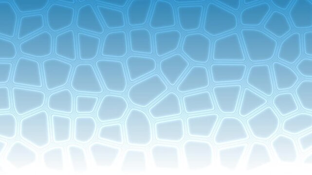 Abstract animated cool sky gradient background featuring a soft cellular network texture with rounded polygonal cells that gently sway and change shape over time.