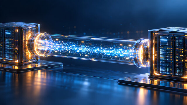 Encrypted data transfer between connected computing nodes