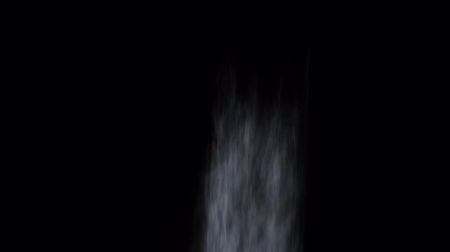 Mysterious White Smoke Rising Against Deep Black Background.