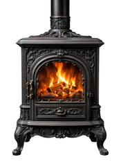 Naklejka premium PNG Elegant cast iron wood stove