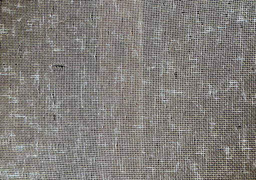 old dusty window screen mesh texture, abstract background of dirty wire net
