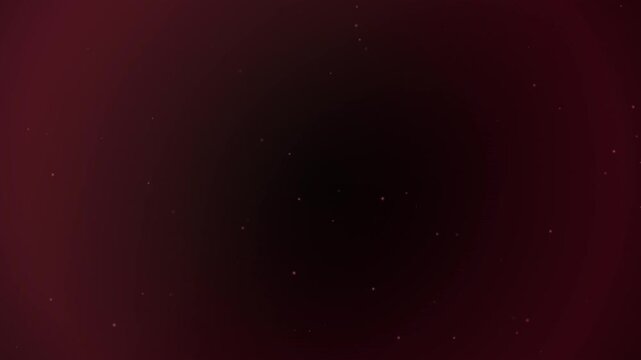 Abstract dark red burgundy background with subtle floating glowing golden dust particles. This seamless motion graphic loop is ideal for luxury, romantic, or gala videos.