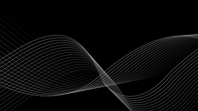 Abstract background with overlapping flowing wave lines forming an elegant sine-like ribbon animation