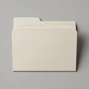 Minimal beige file folder icon with tab, isolated on gray background.