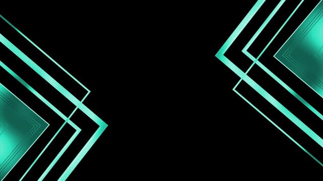 Luxurious background with symmetrical geometric corner accents and metallic gradient animation