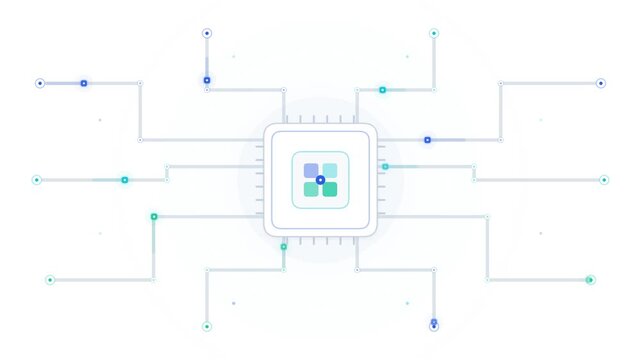 Digital microchip processor units with geometric circuit lines