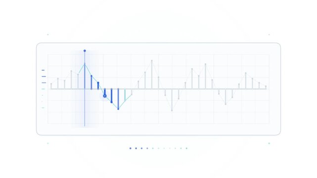 Set of animated digital data visualization charts on white