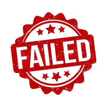 Red grunge rubber stamp mark with the word failed inside a circular frame