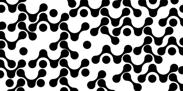  Abstract paper decor seamless pattern with and black meatball circles creative web banner wallpaper textile design.