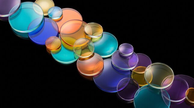 Floating Translucent Glass Bubbles in Vibrant Colors