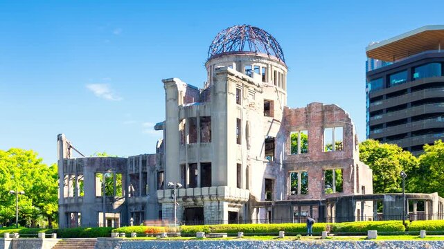 世界文化遺産　広島・原爆ドーム　タイムラプス