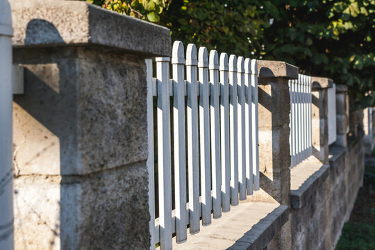 Modern White Plastic Fence with Vertical Slats
