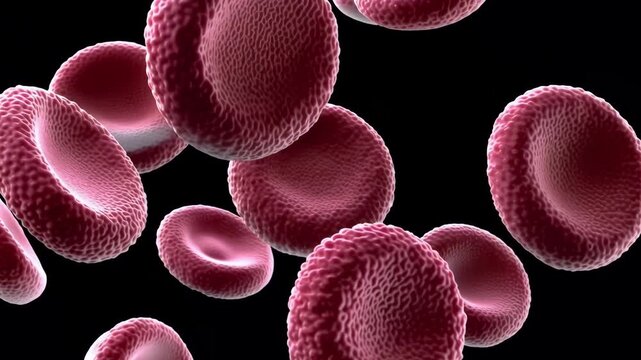 SEM Scanning Electron Microscope Microscopic Video of Human Red Blood Cells Erythrocytes Flowing in 4K 
