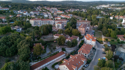 Fototapeta premium Allariz residential area integrating traditional architecture with green spaces