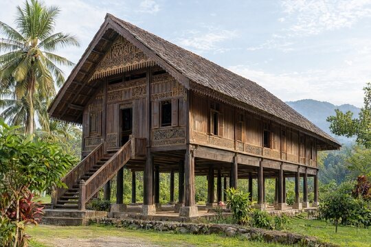 Traditional Rumoh Aceh wooden house