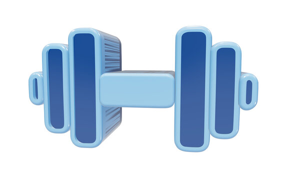 Dumbbell weight isolated on transparent background as 3D fitness and gym icon