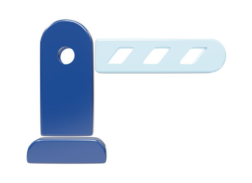 Blue security barrier gate illustration icon isolated on transparent background
