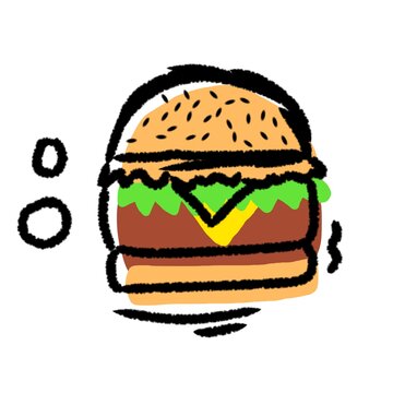 Simple hand drawn sketch burger illustration.