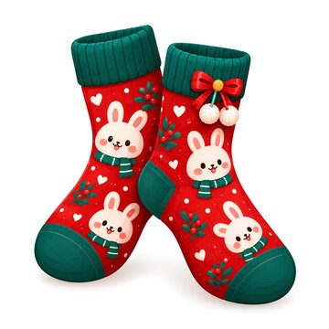 christmas socks isolated on white