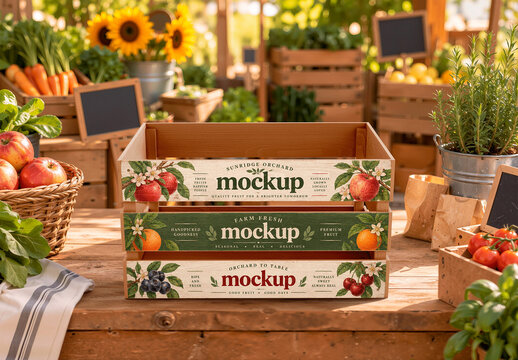 Wooden Crate Mockup