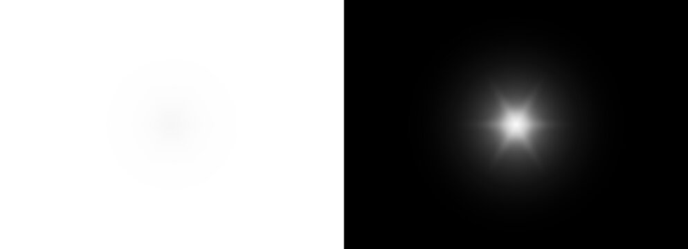 Glowing yellow star shines with subtle sparkles, isolated as transparent light effect. Soft sunlight halo and centered lens flare give this vector sun graphic bright, radiant appearance.