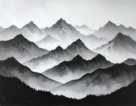 Black mountain peaks