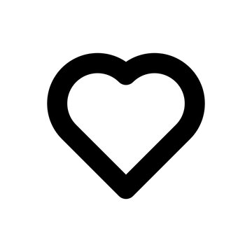 Heart shape symbol for love and favorite with bold rounded outline